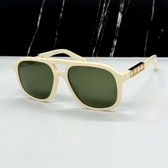 NEW GG1188S 005 GUCCI UNISEX AVIATOR WHITE SUNGLASSES GUCCI UNISEX EYEWEAR - Picture 4 of 14